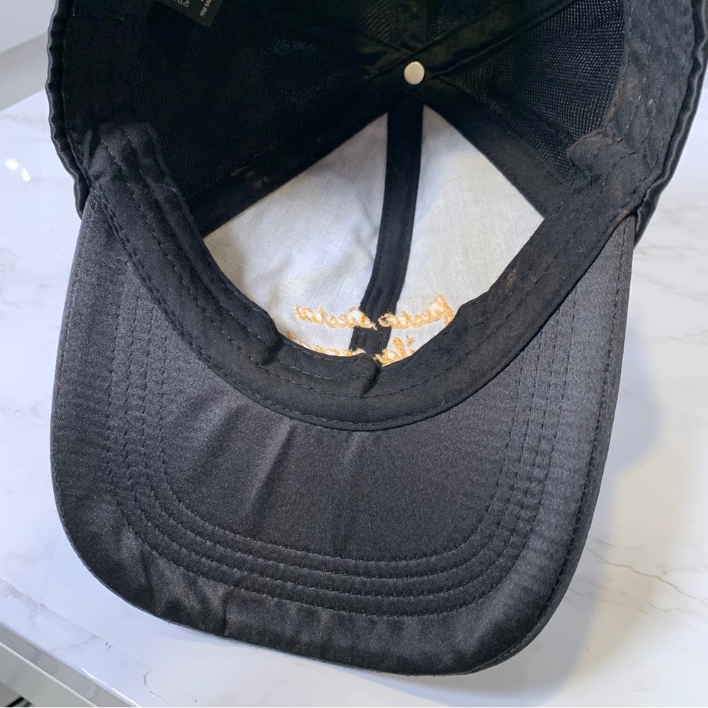 Fiesta Siesta Tequila Repeat Embroidered Black Satin Structured Baseball Cap - Picture 10 of 11